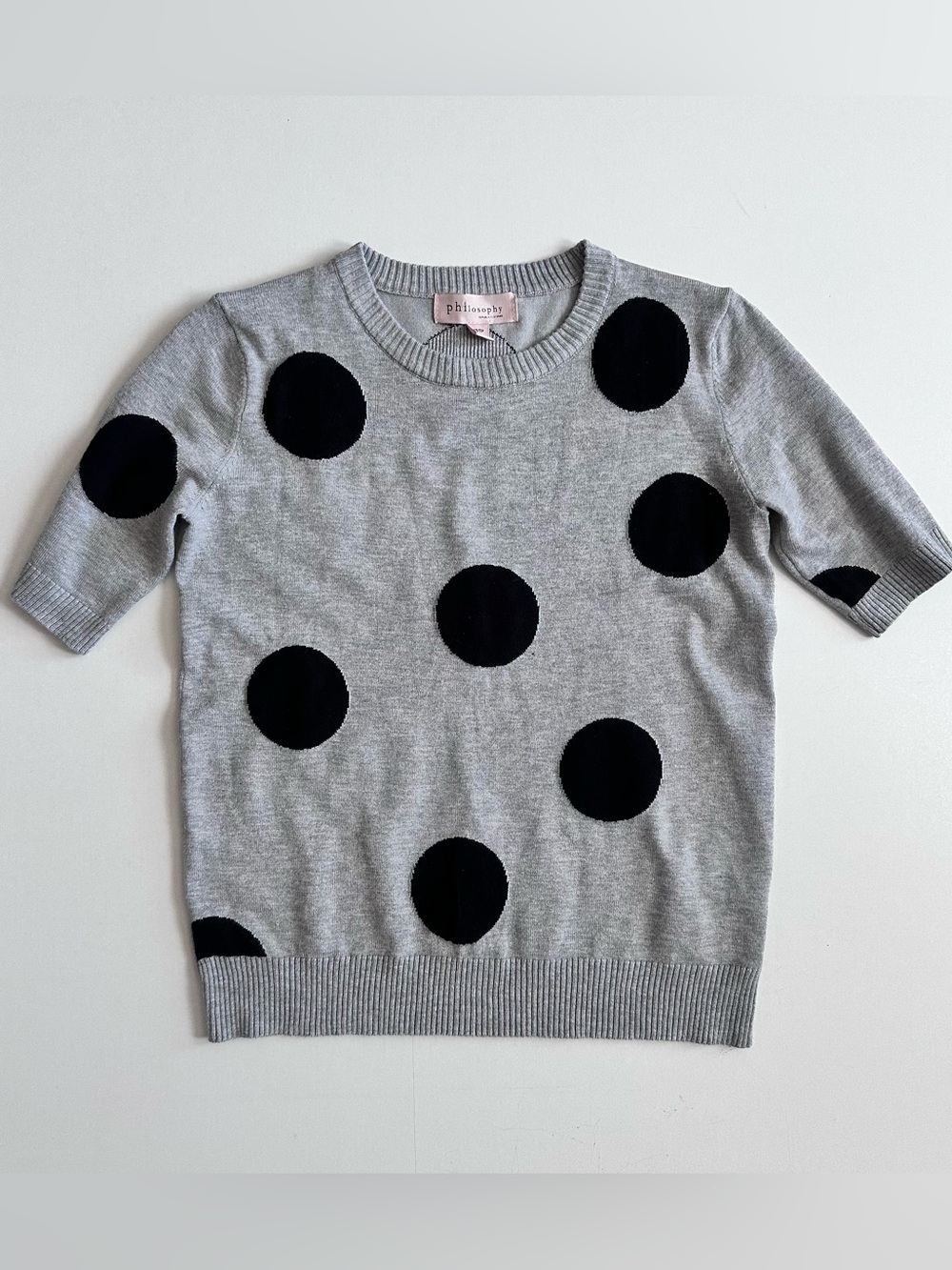 Philosophy Crew Neck Sweater Top Polka Dot Size XS